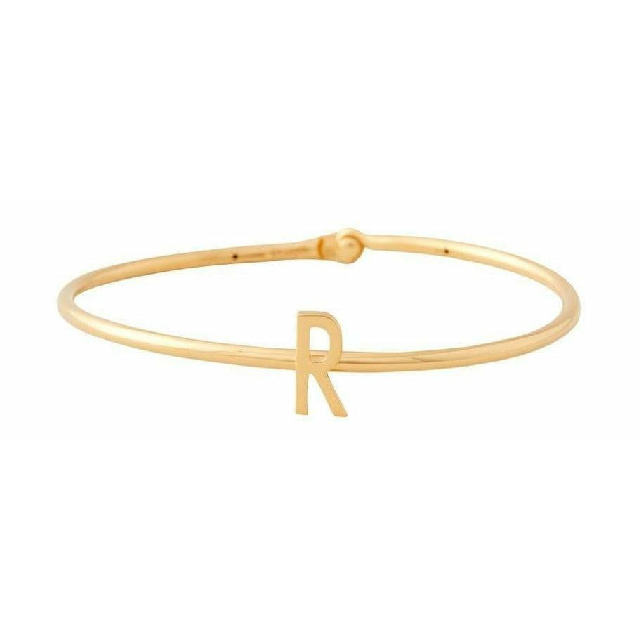 Design Letters My Bangle R Bangle, 18k Gold Plated Silver