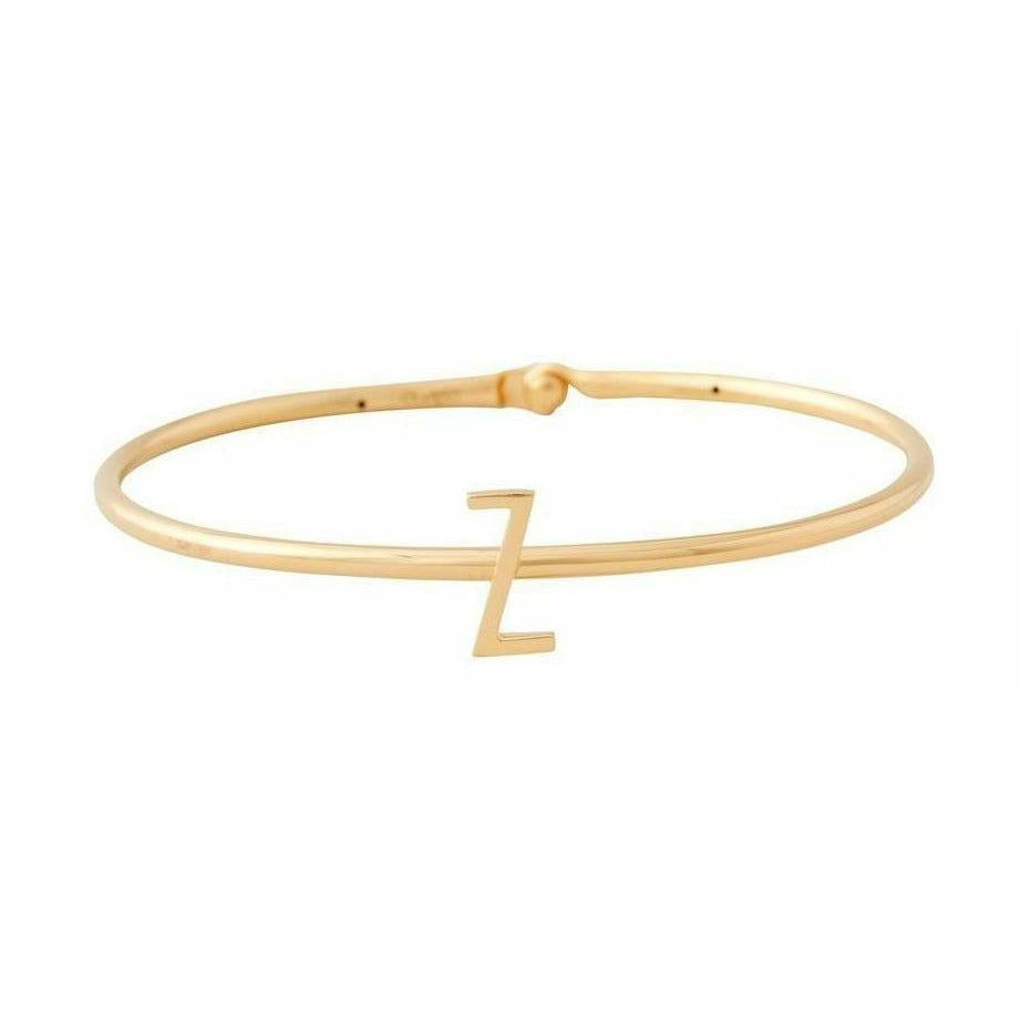 Design Letters My Bangle Z Bangle, 18k Gold Ploted Silver