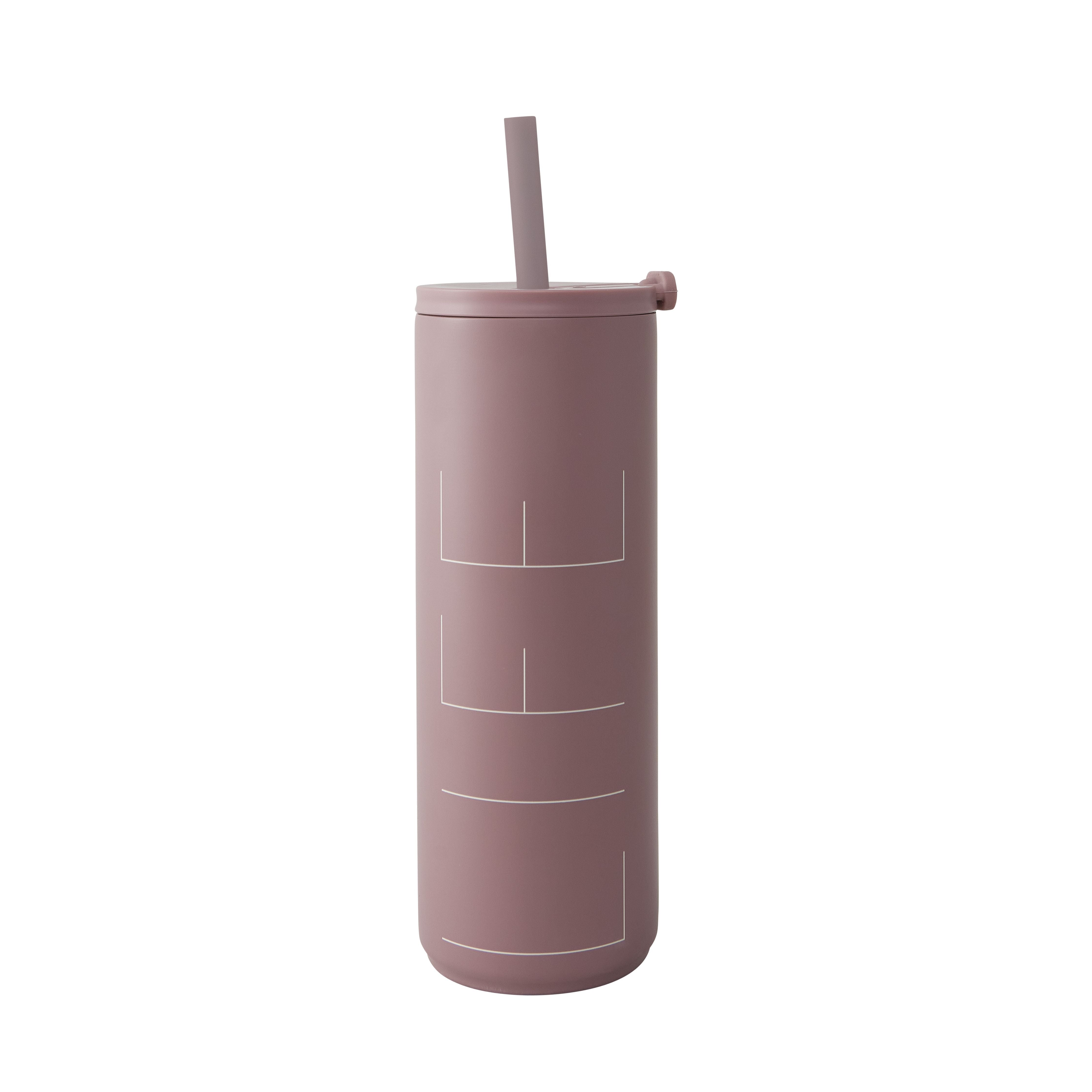 Design Letters Travel Thermal Straw Cup 500 ml, popel Rose