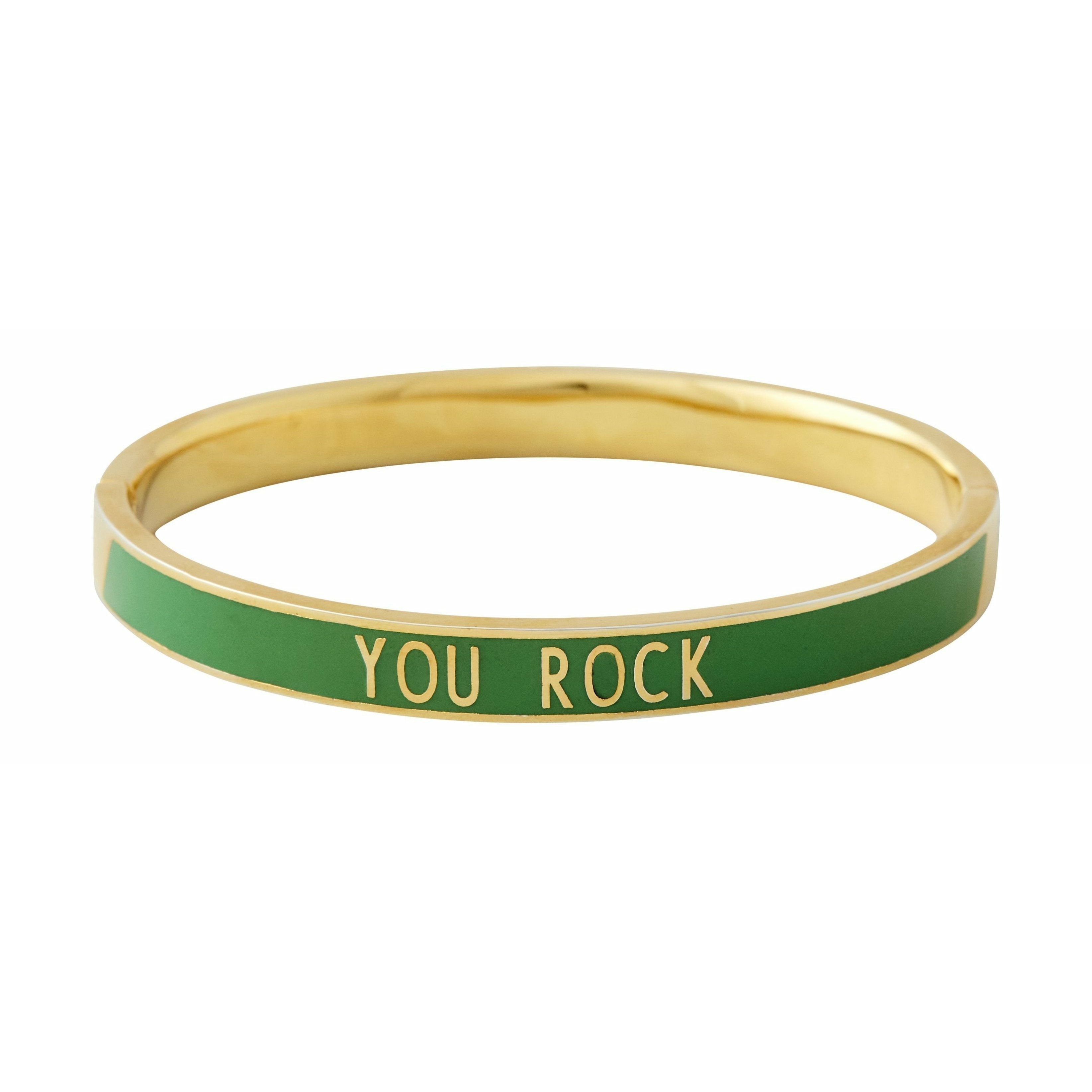 Design Letters Word Candy Bracelet vám skalní mosaz zlatý, zelená, zelená
