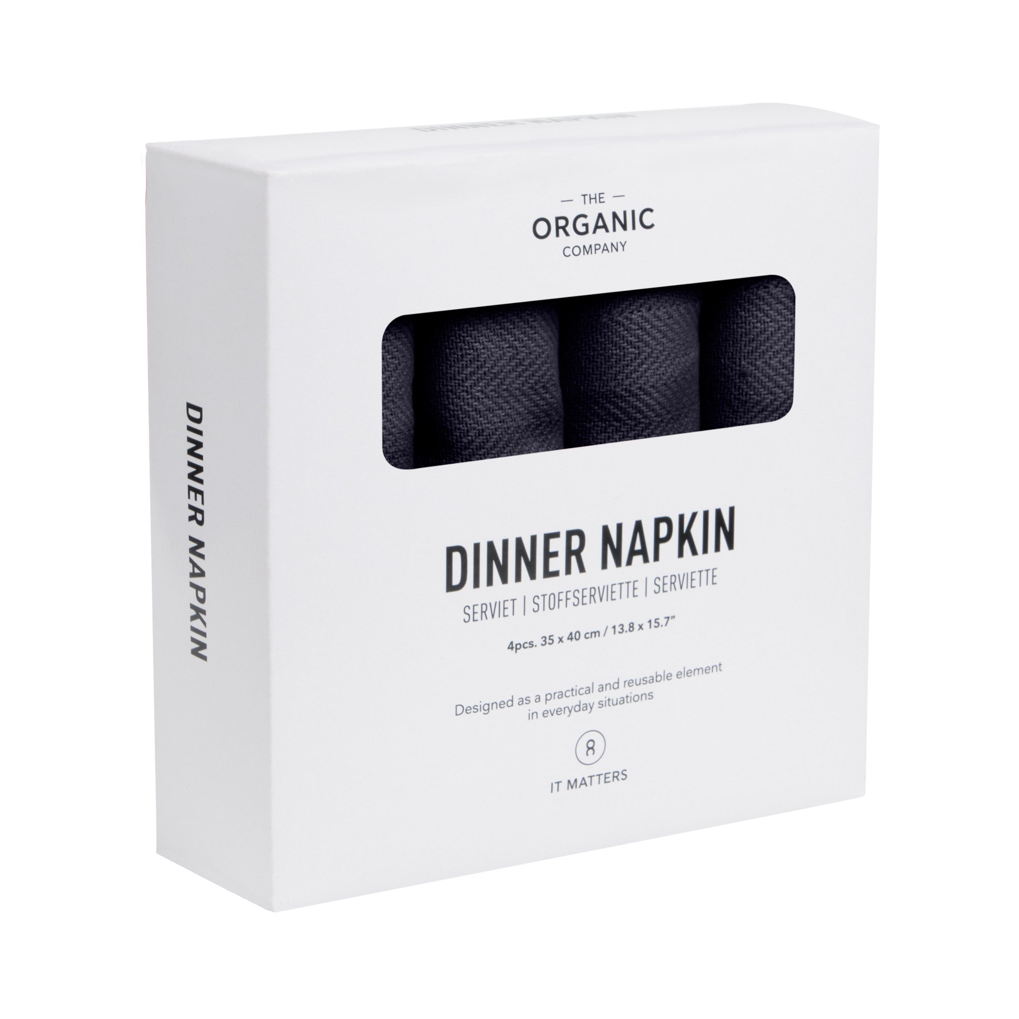 The Organic Company Dinner Napkins, Dark Blue