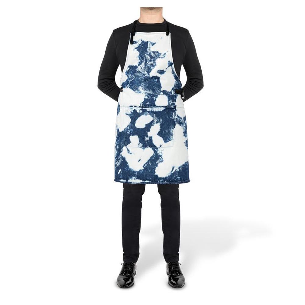 Dutchdeluxes Apron In Bbq Style, Blue Stained