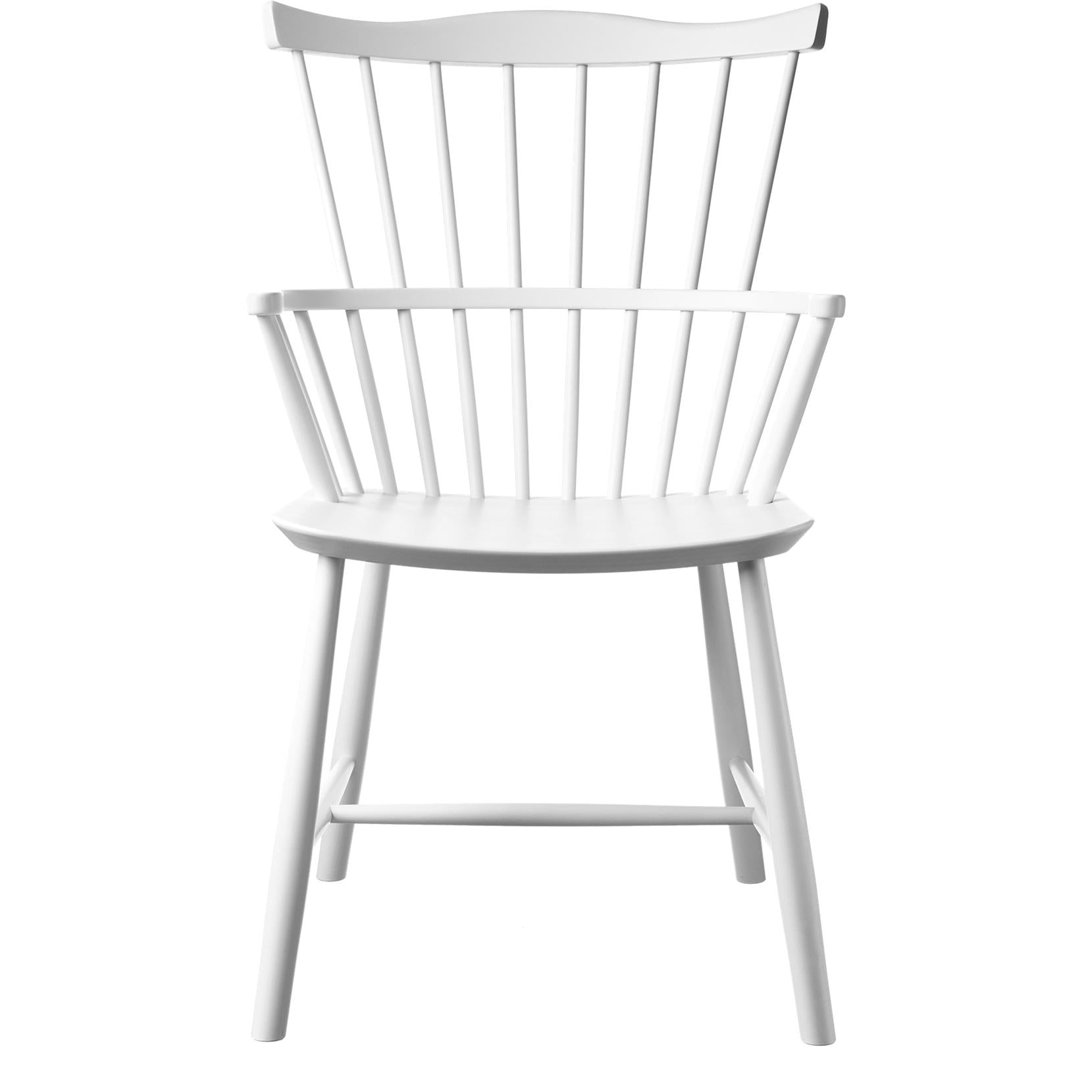 FDB Møbler Børge Mogensen Chair in Beech, White, H 90 cm