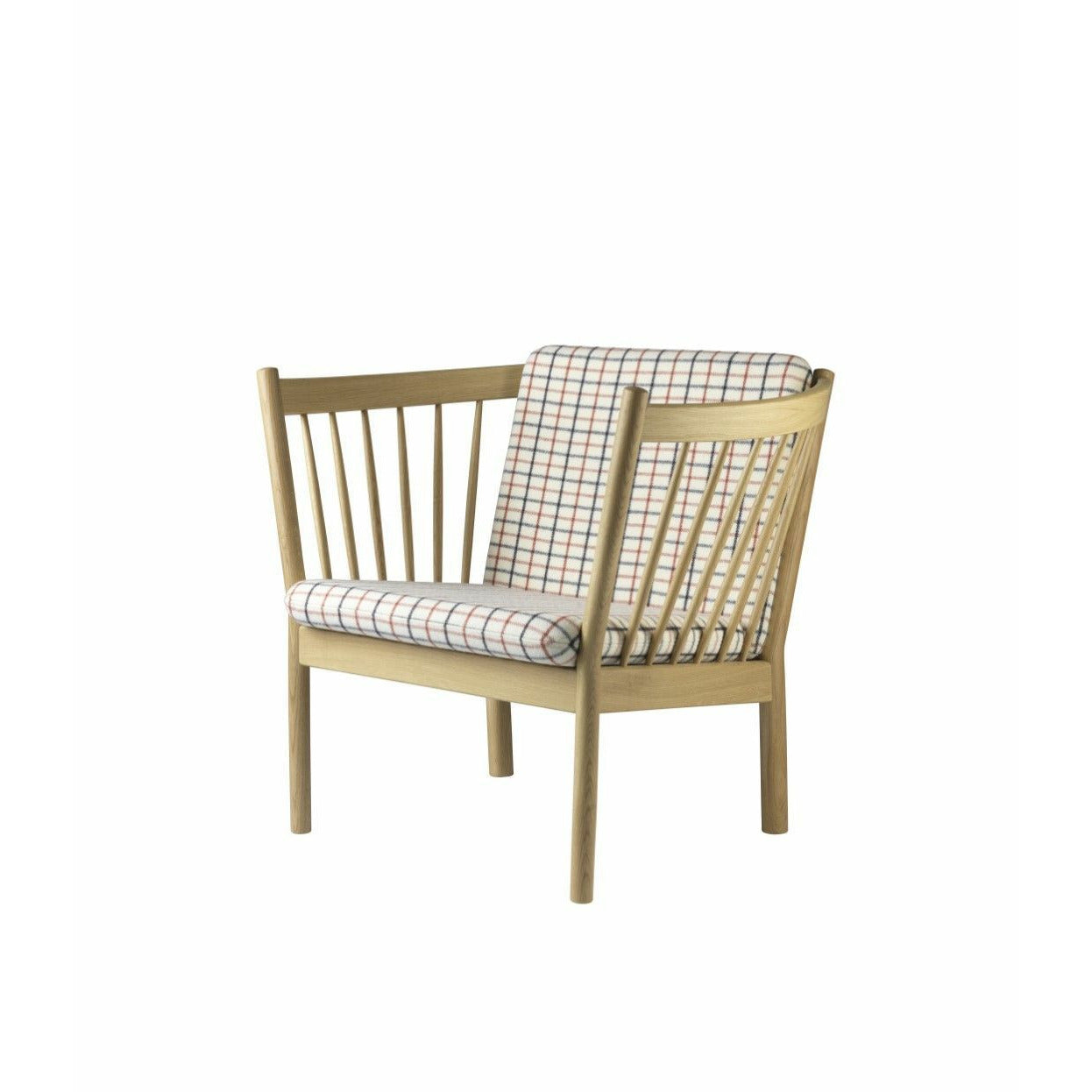 Fdb Møbler J146 Armchair, Natural/Red Checkered