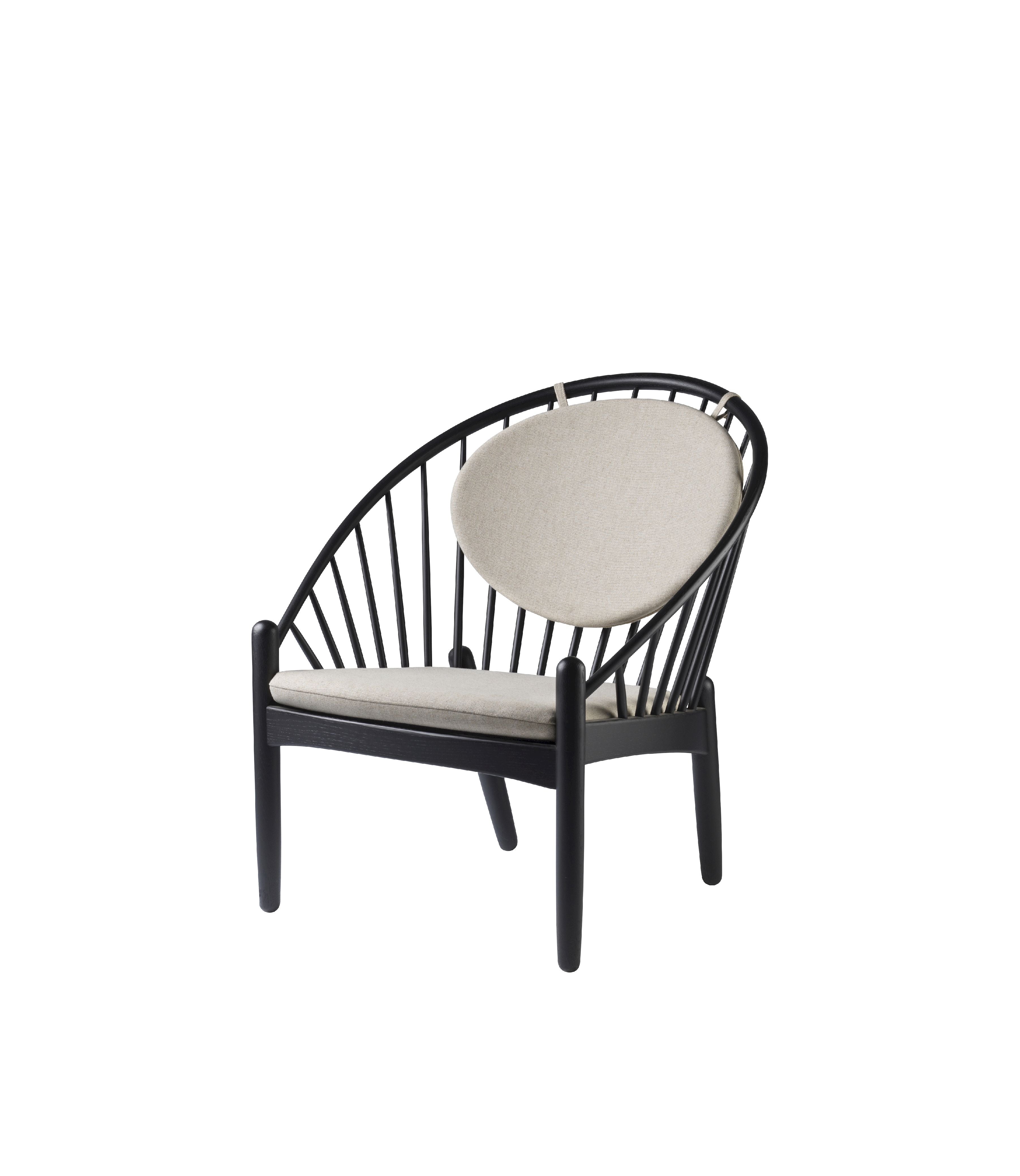 Fdb Møbler J166 Jørna Armchair, Oak Black Lacquered/Beige