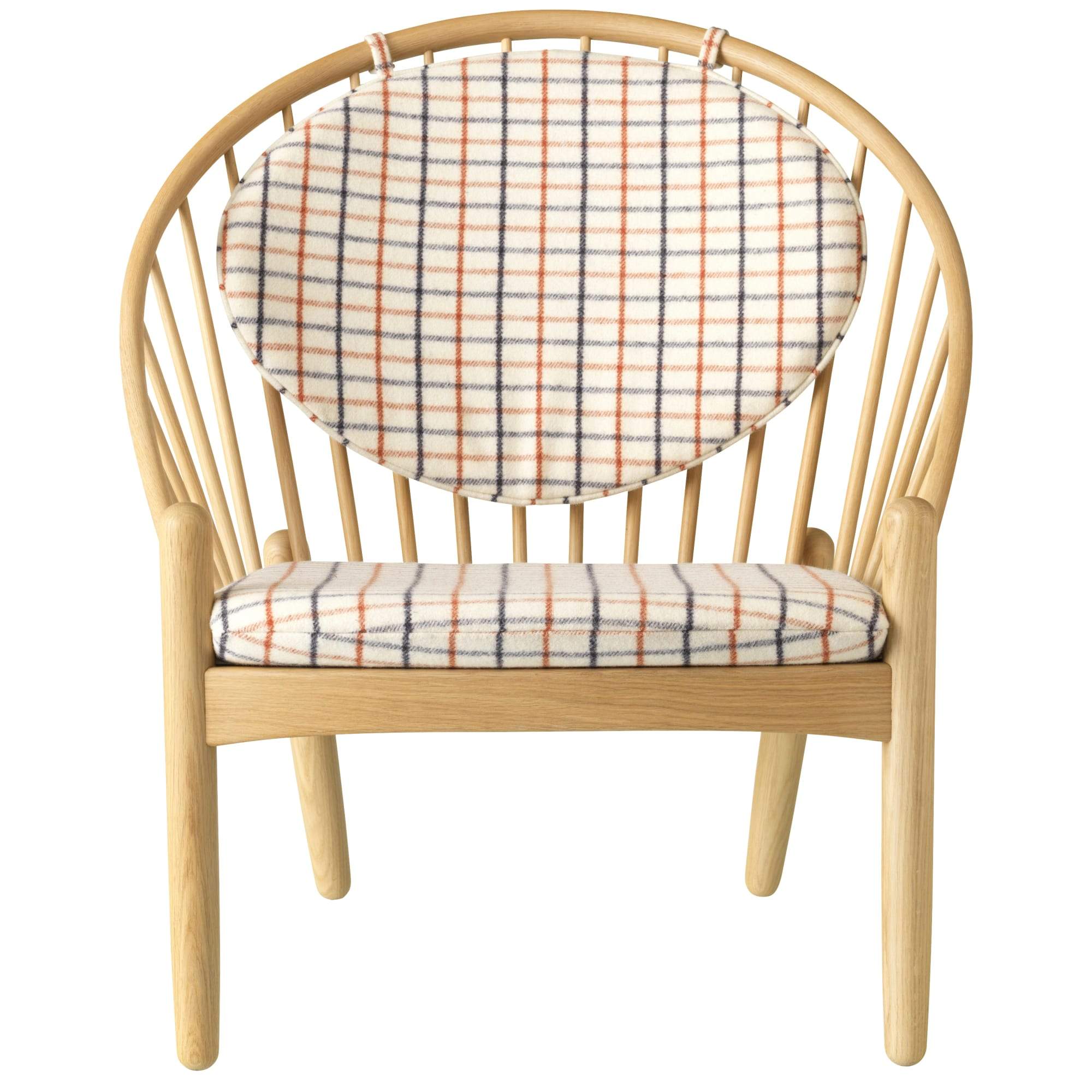 Fdb Møbler J166 Jørna Armchair, Natural/Checkered