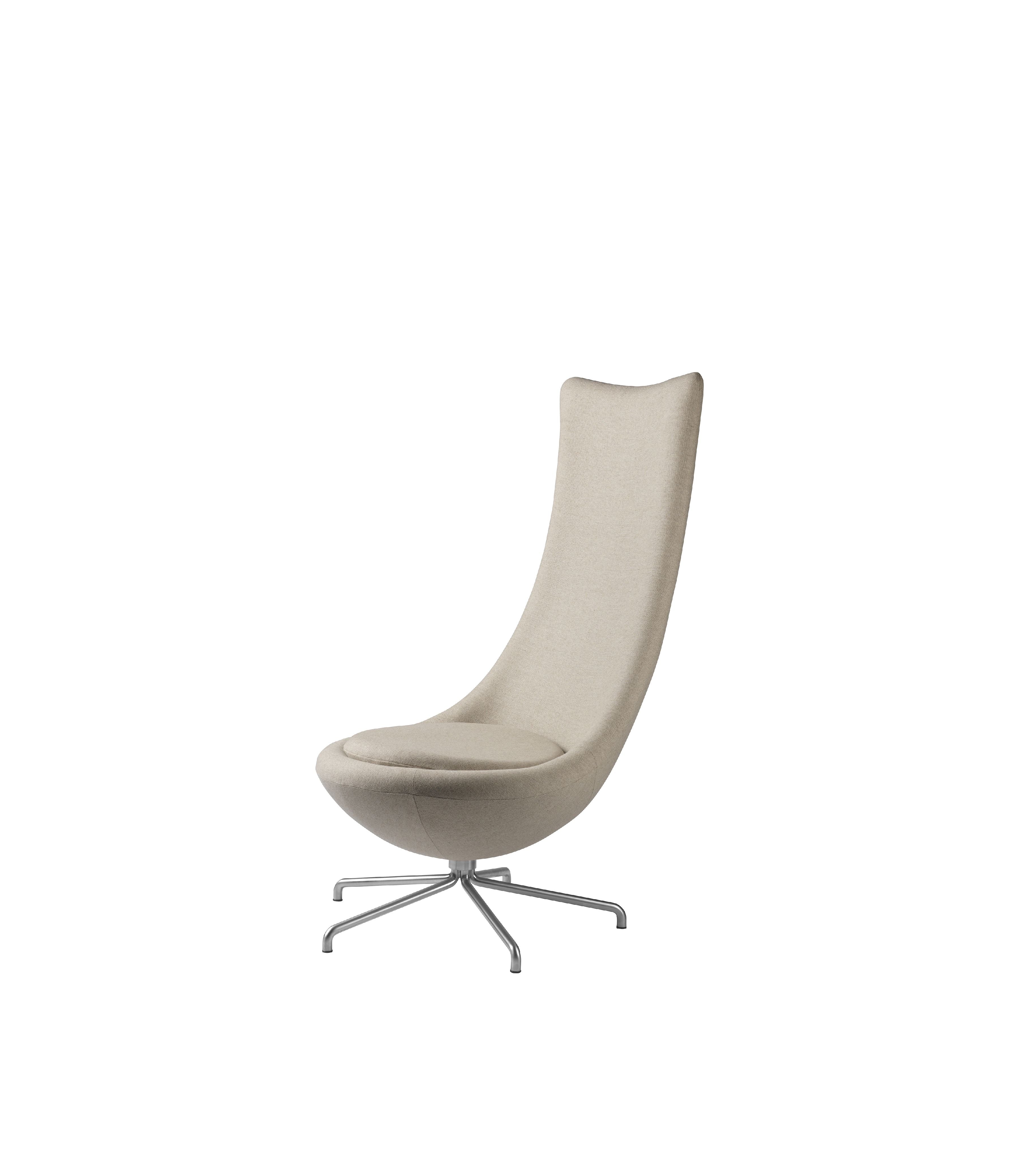 FDB Møbler L41 Bellamie Lounge Chair s otočným, béžovým/kovovým