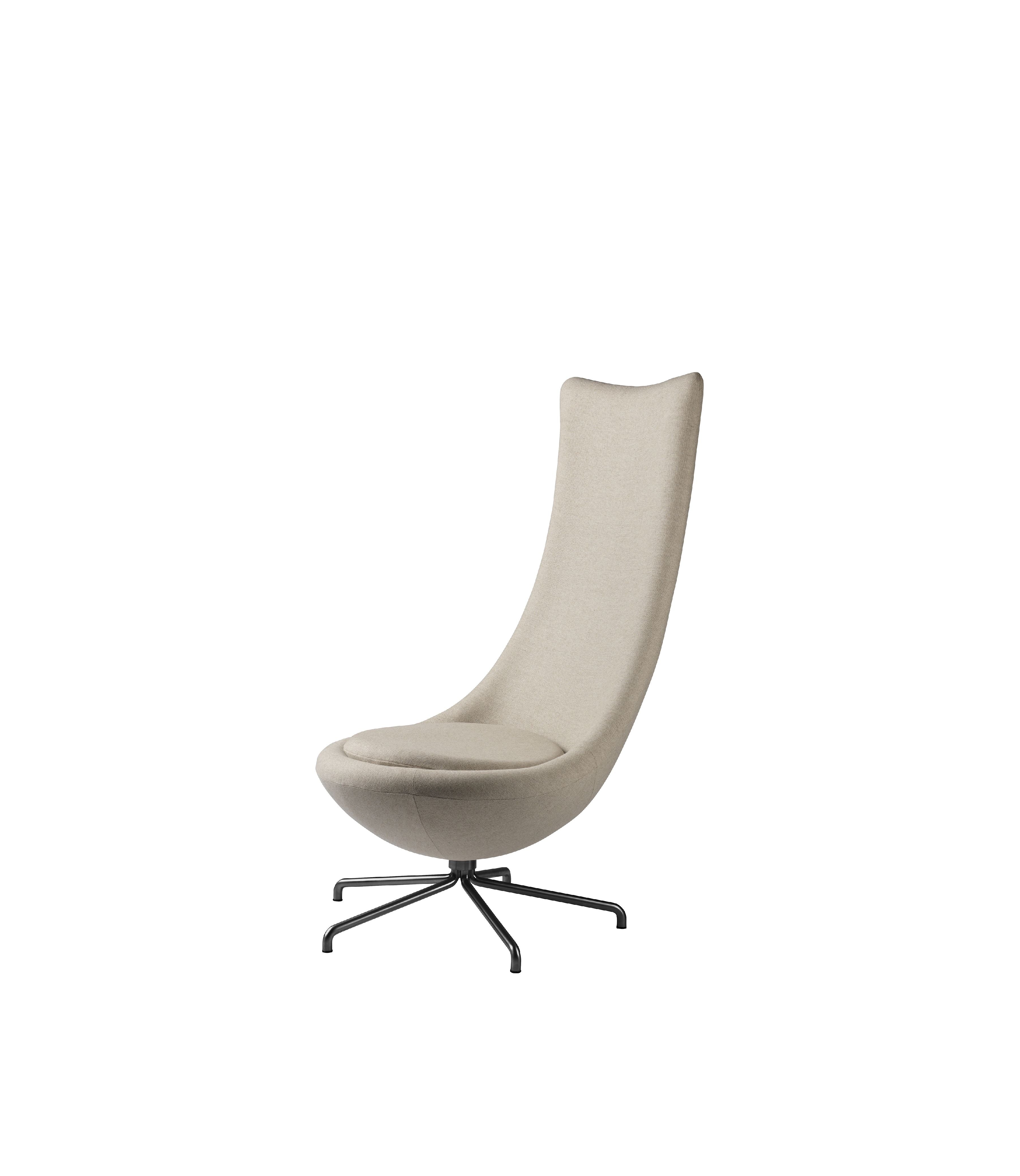 FDB Møbler L41 Bellamie Lounge Chair s otočným, béžovým/černým