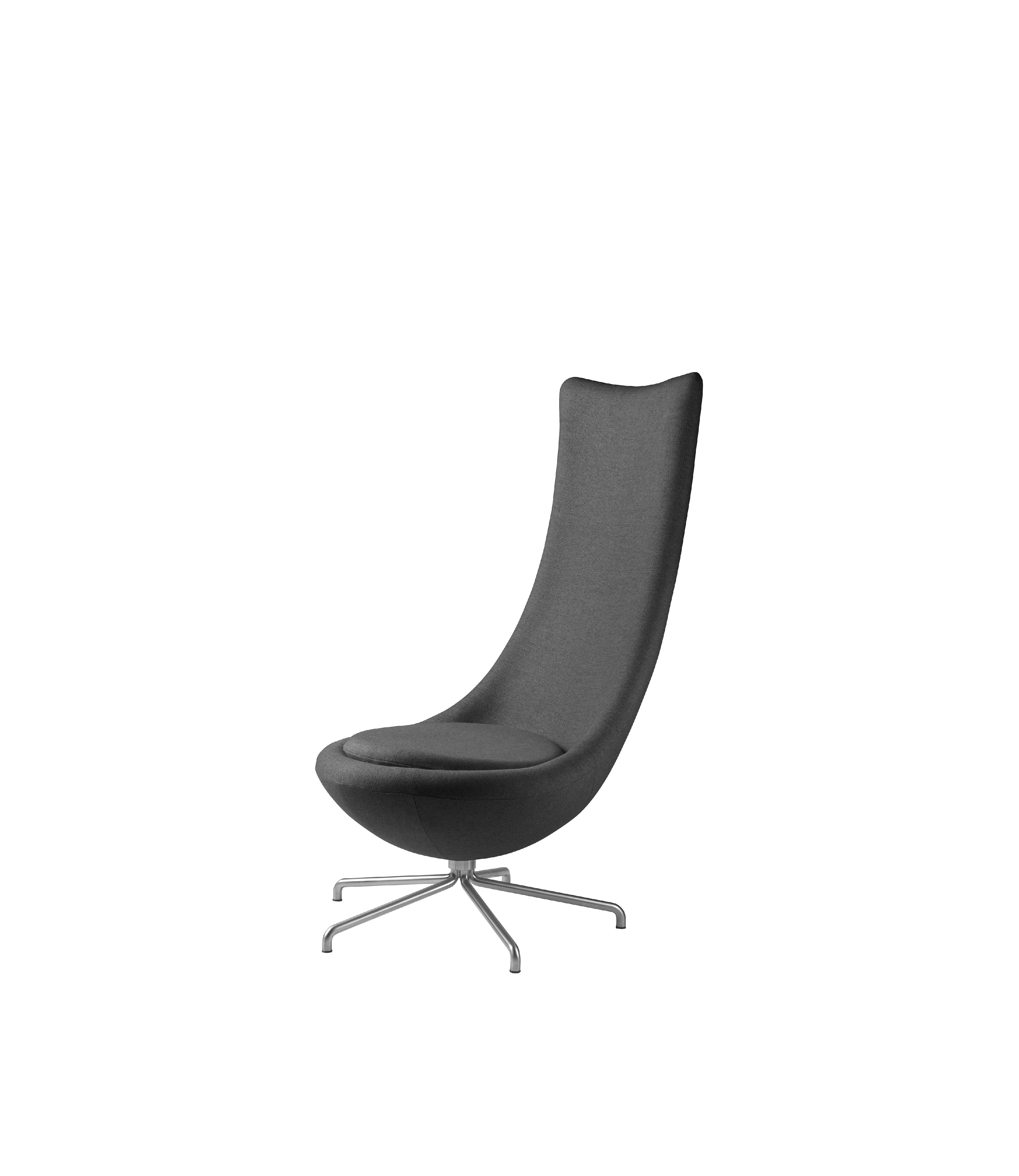 FDB Møbler L41 Bellamie Lounge Chair s otočným, tmavě šedou/kovovou