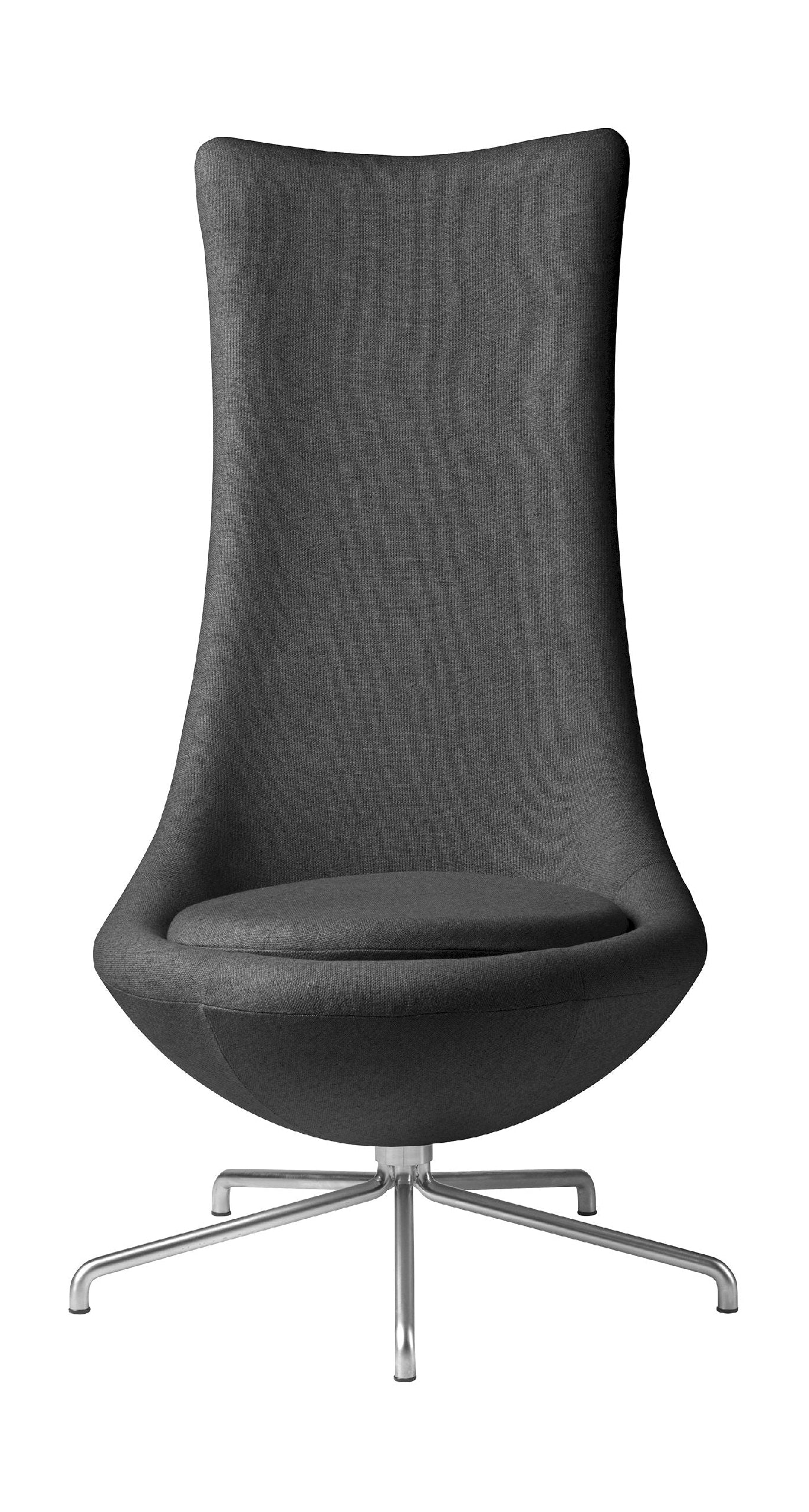 FDB Møbler L41 Bellamie Lounge Chair s otočným, tmavě šedou/kovovou