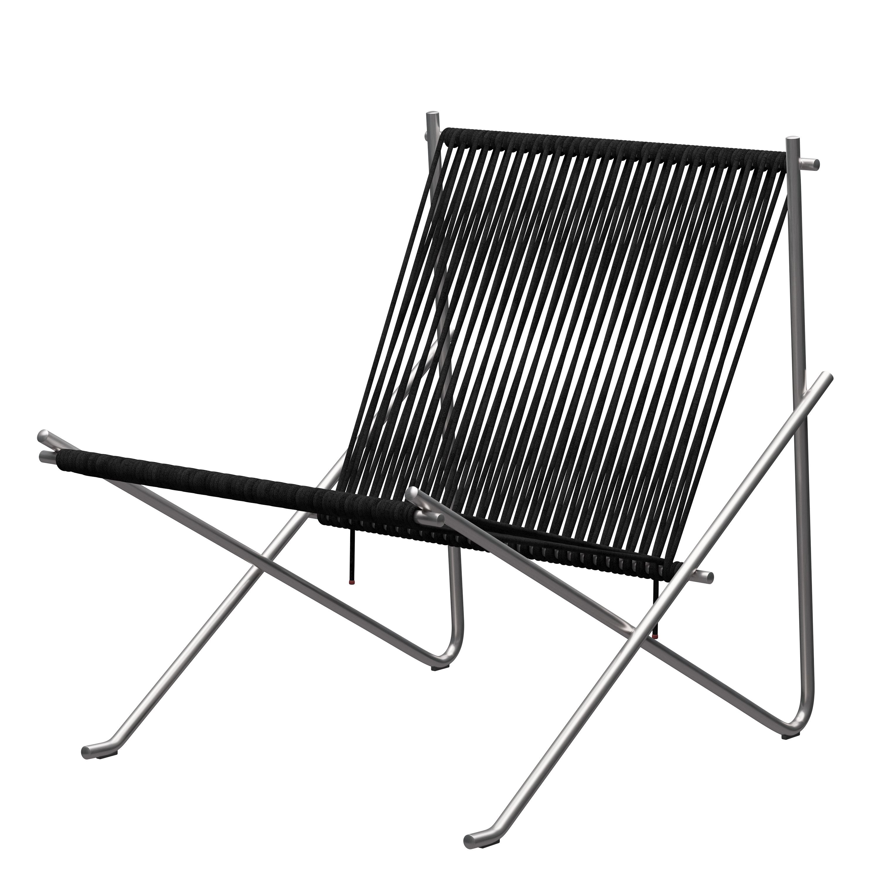 Fritz Hansen PK 4 Lounge Chair Flag Halyard, černá/ocel