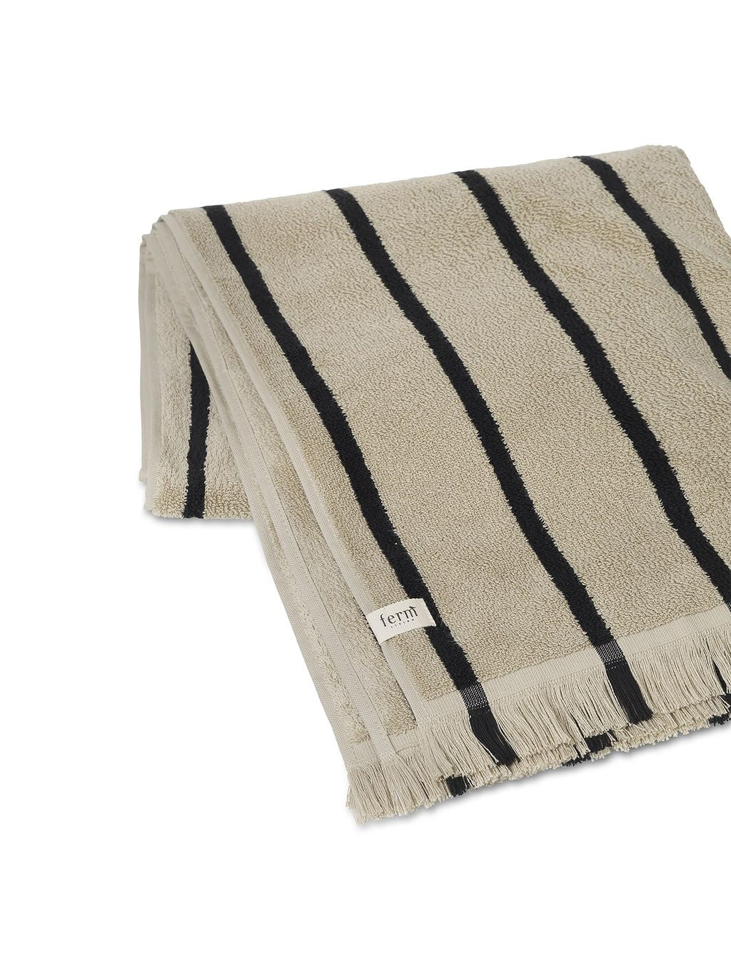 Ferm Living Alee Bath Towel 70x140 Cm, Sand/Black