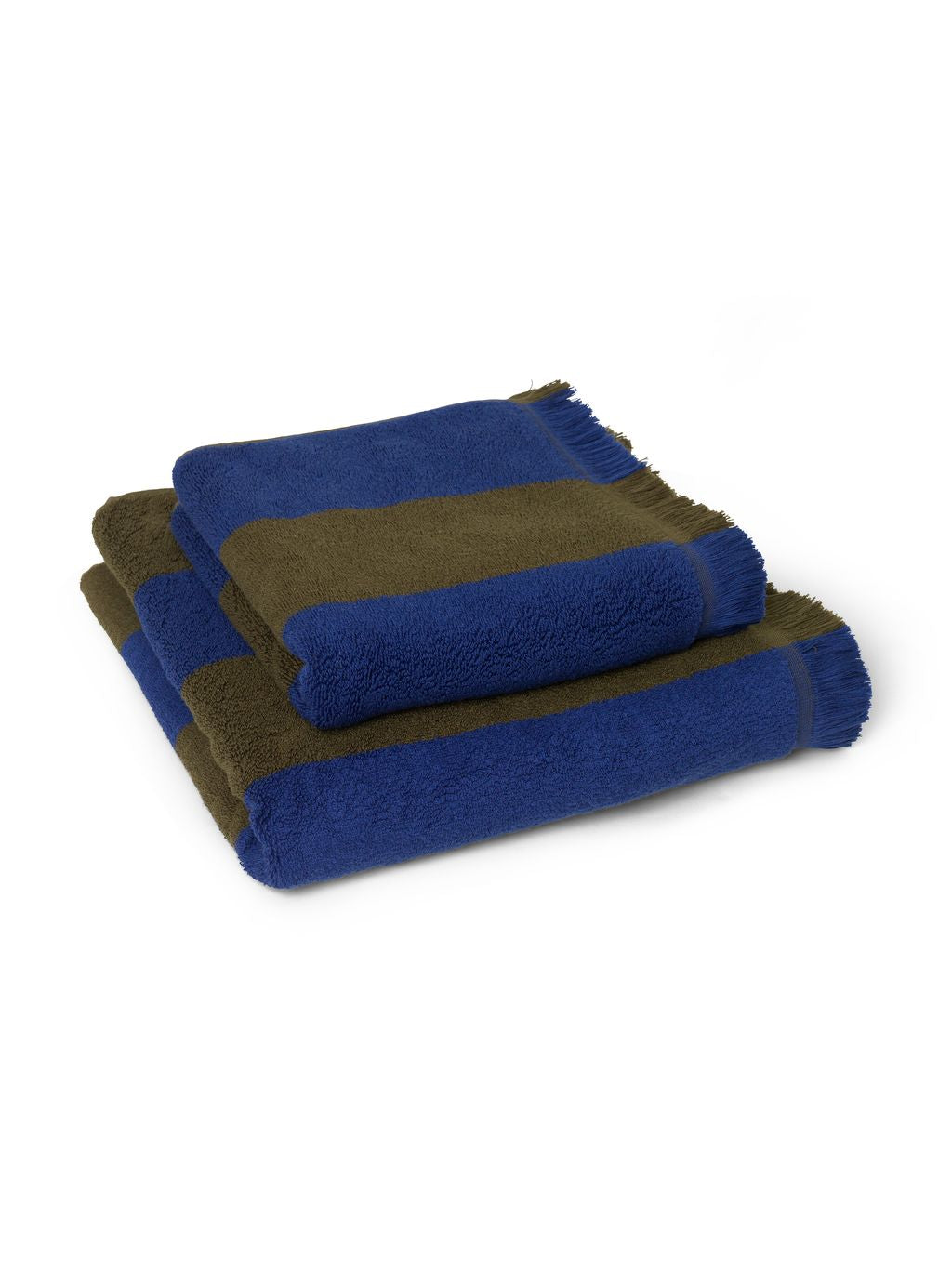 Ferm Living Alee Towel 50x100 Cm, Olive/Light Blue