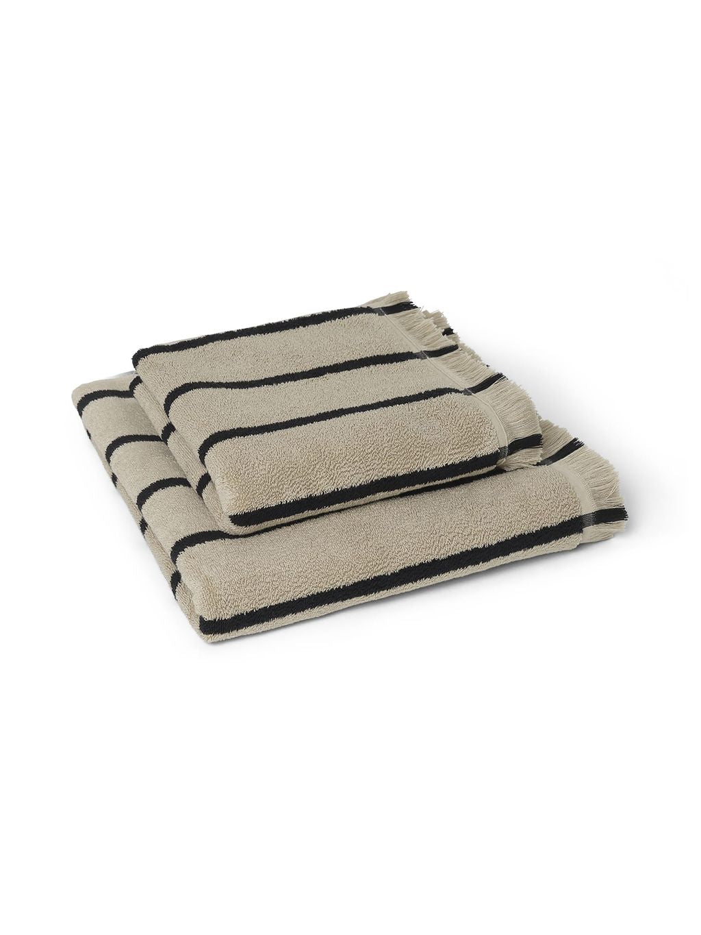 Ferm Living Alee Towel 50x100 Cm, Sand/Black