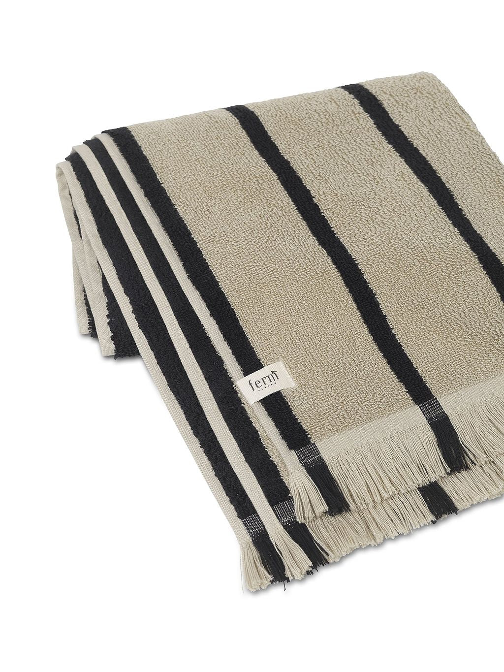 Ferm Living Alee Towel 50x100 Cm, Sand/Black