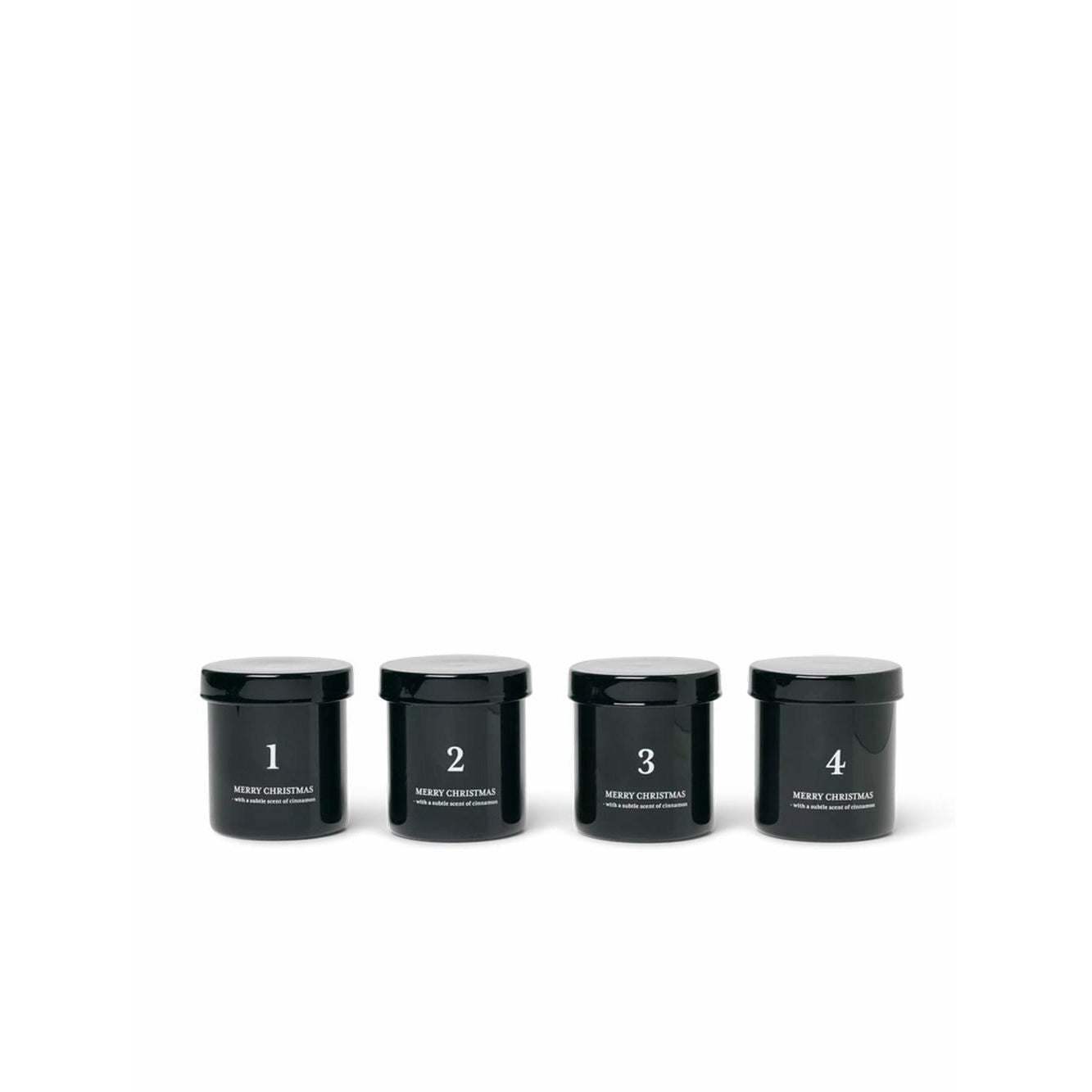 Ferm Living Scented Advent Scented Candles Set Of 4, Black