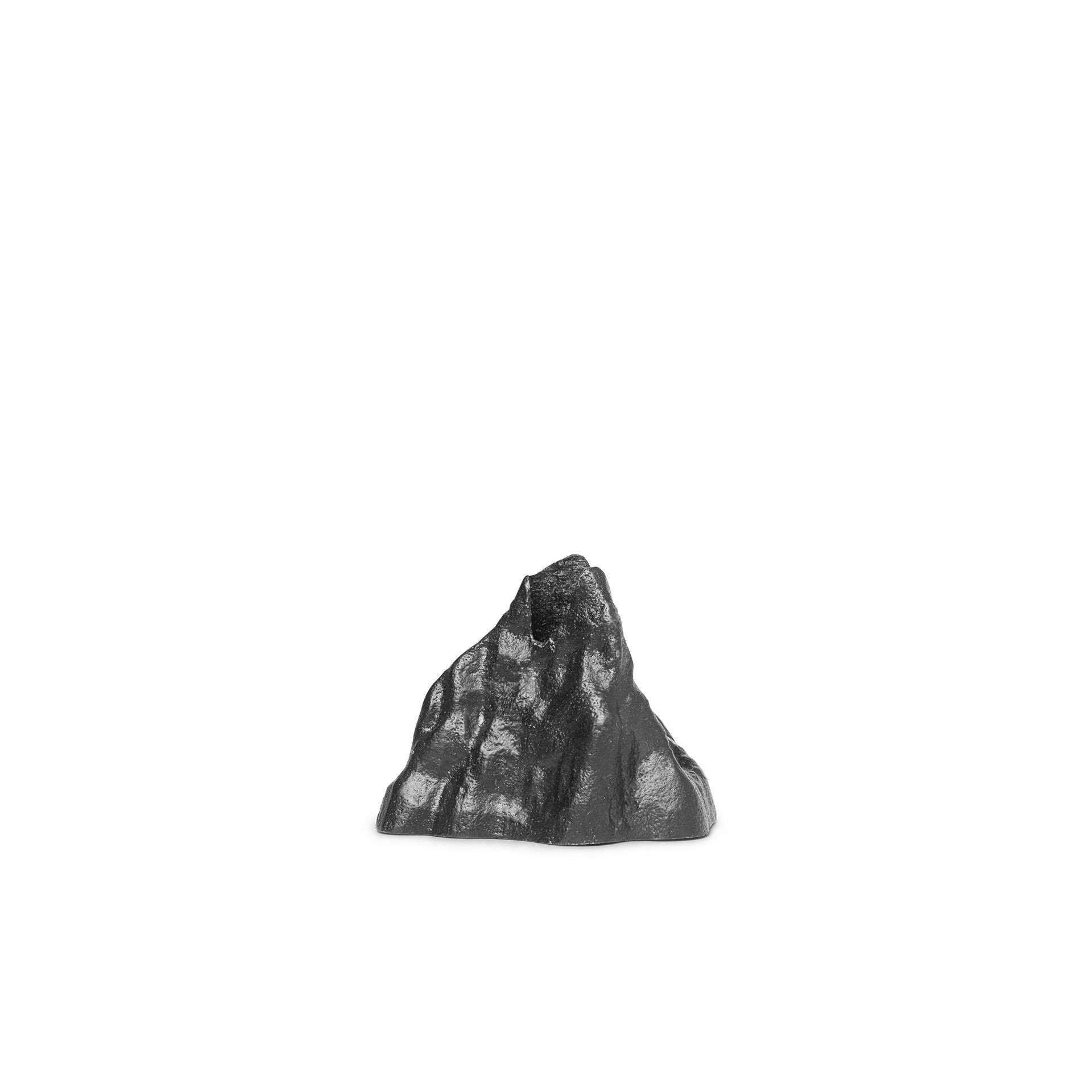 Ferm Living Stone Candle Holder Small, Blackened Aluminium