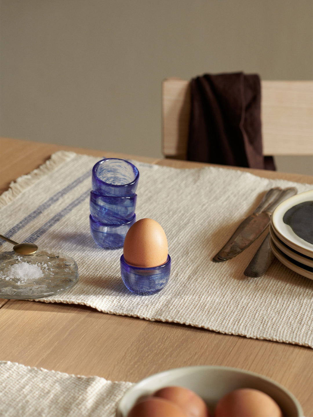 Ferm Living Tinta Egg Cup, sada 4 modré