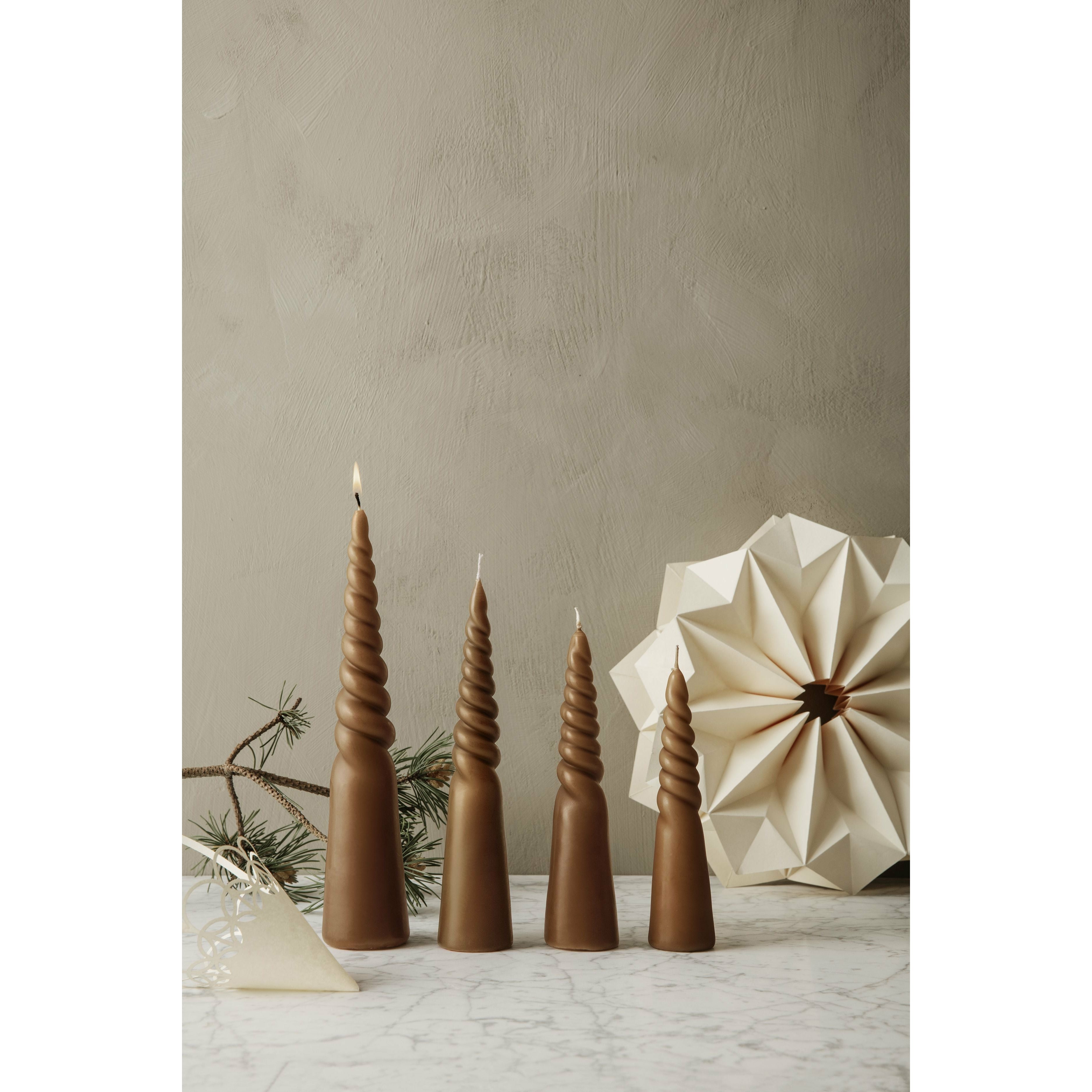 Ferm Living Twisted Candles Set Of 4, Straw