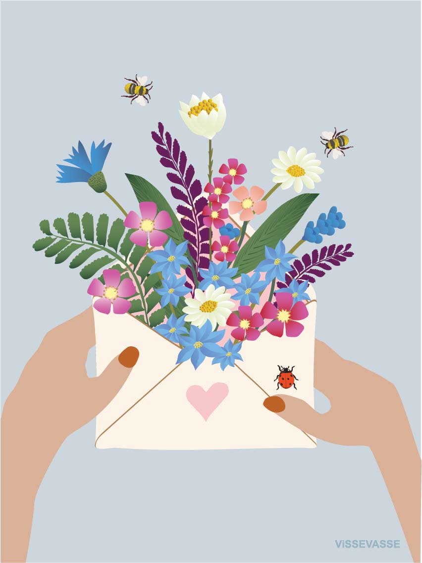 Vissevasse Flowers in Envelope Blonging Card A7