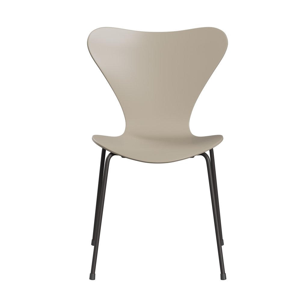 Fritz Hansen 3107 Chair Unupholstered, Warm Graphite/Lacquered Light Beige