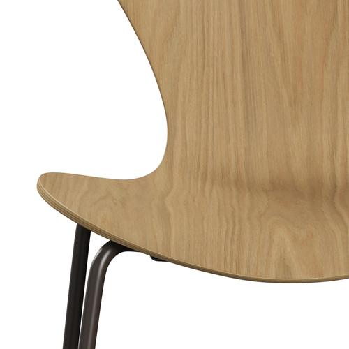 Fritz Hansen 3107 židle Unuppolstered, Brown Bronze/Oak Veneer Natural