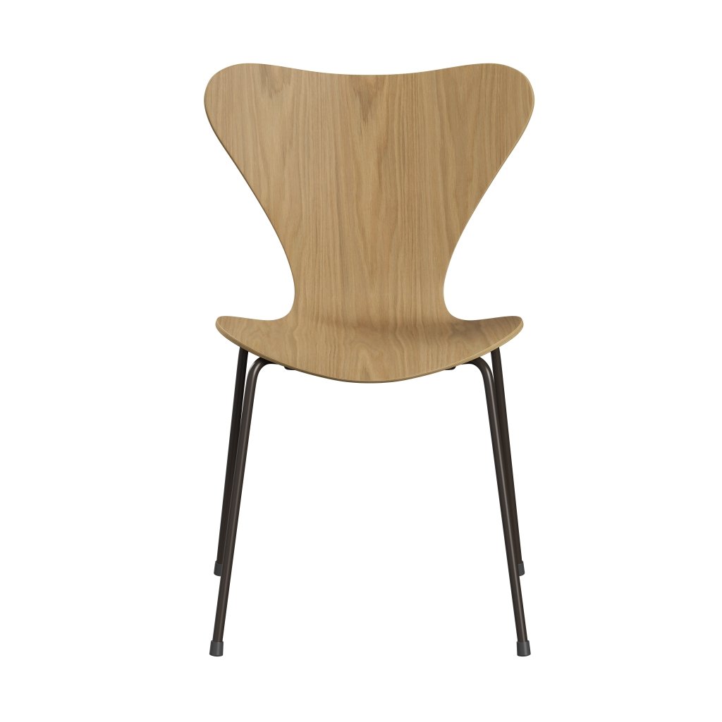 Fritz Hansen 3107 židle Unuppolstered, Brown Bronze/Oak Veneer Natural