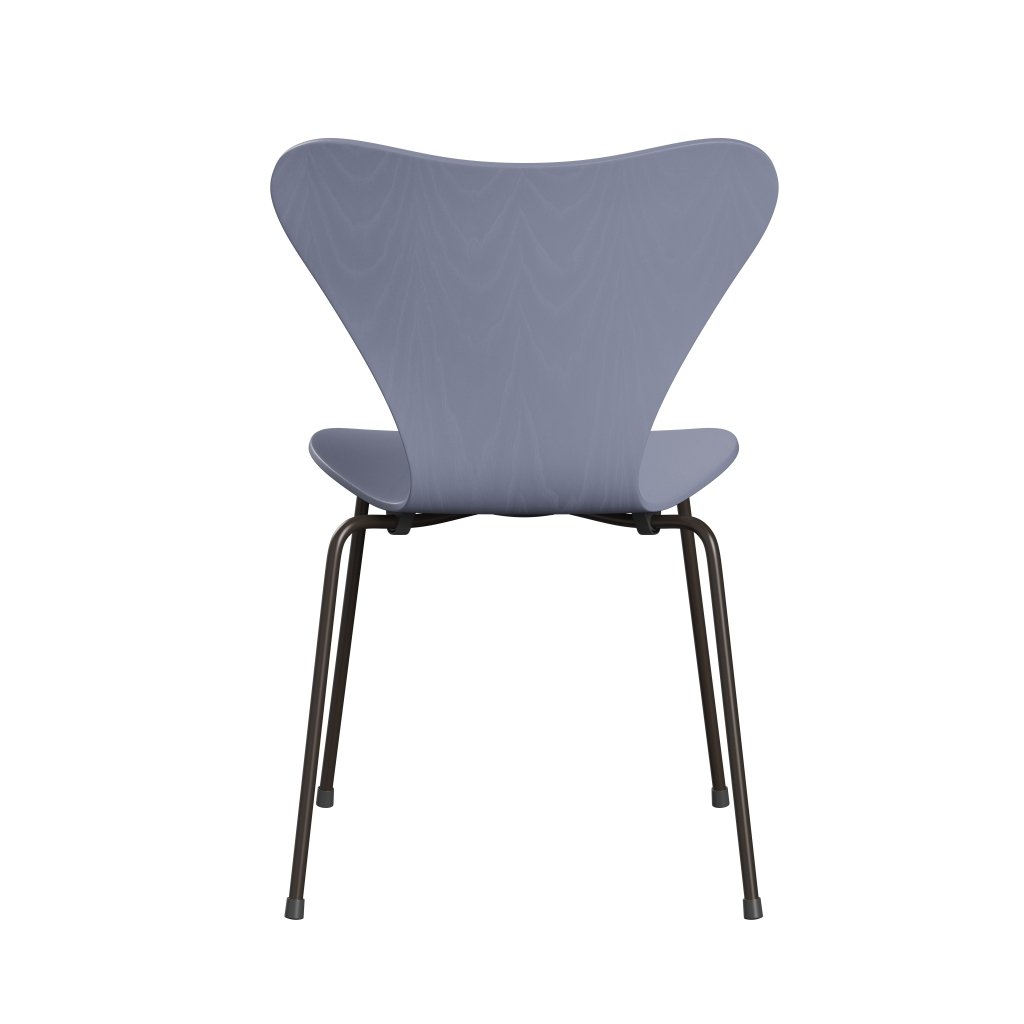 Fritz Hansen 3107 Chair Unupholstered, Brown Bronze/Dyed Ash Lavender Blue