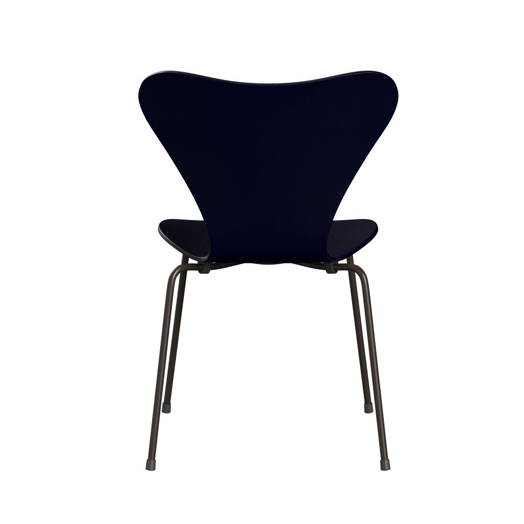 Fritz Hansen 3107 židle Unuppolstered, hnědý bronzový/obarvený popel Midnight Blue