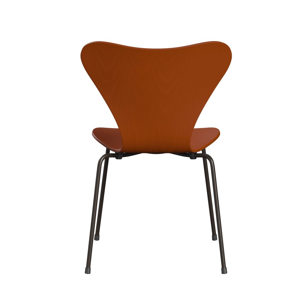 Fritz Hansen 3107 židle Unuppolstered, Brown Bronz/Dared Ash Paradise Orange