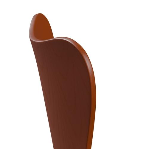 Fritz Hansen 3107 Chair Unupholstered, Brown Bronze/Dyed Ash Paradise Orange