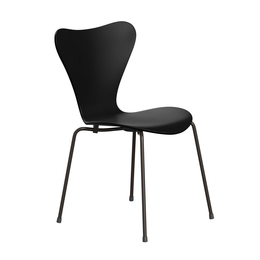 Fritz Hansen 3107 Chair Unupholstered, Brown Bronze/Dyed Ash Black