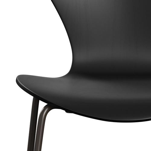 Fritz Hansen 3107 Chair Unupholstered, Brown Bronze/Dyed Ash Black