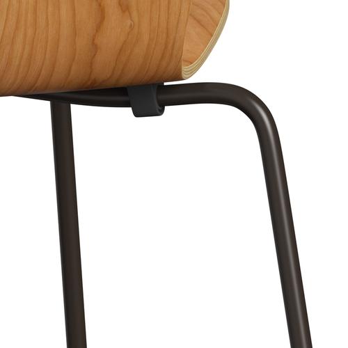 Fritz Hansen 3107 Židle Unuppolstered, Brown Bronz/Cherry Veneer Natural