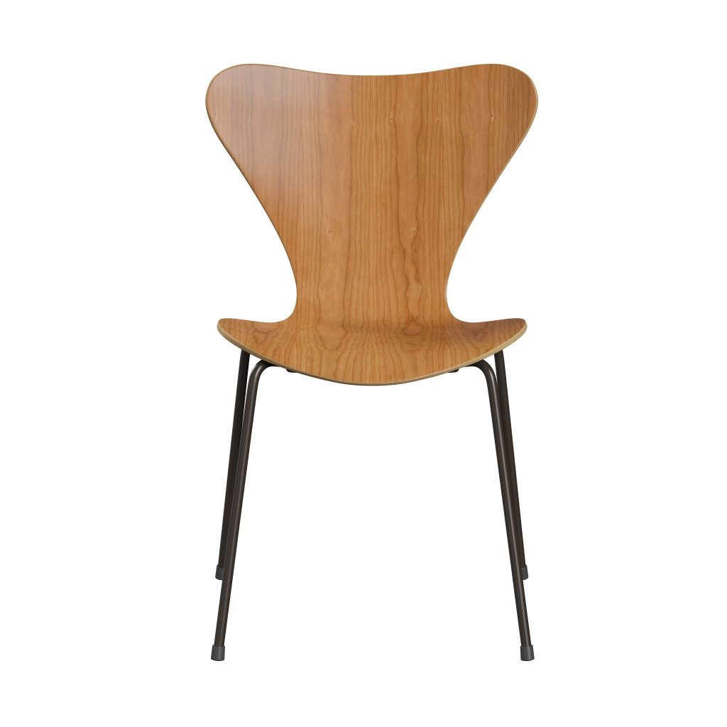 Fritz Hansen 3107 Židle Unuppolstered, Brown Bronz/Cherry Veneer Natural