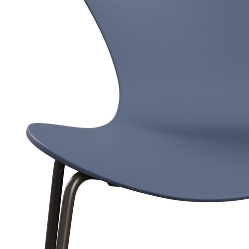 Fritz Hansen 3107 Židle Unuppolstered, Brown Bronze/Lacquered soumraku modrá