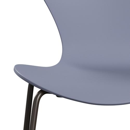 Fritz Hansen 3107 Chair Unupholstered, Brown Bronze/Lacquered Lavender Blue