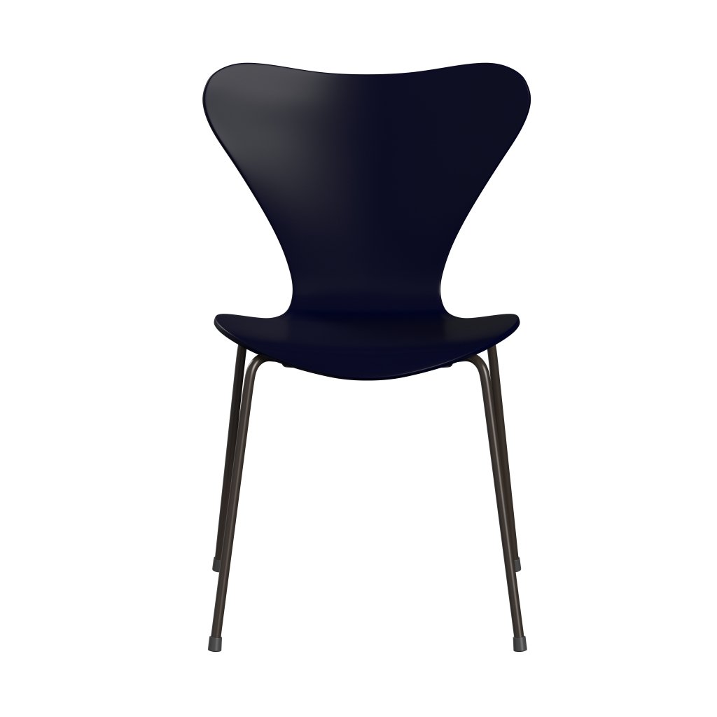 Fritz Hansen 3107 Židle Unuppolstered, Brown Bronz/Lacquered Midnight Blue