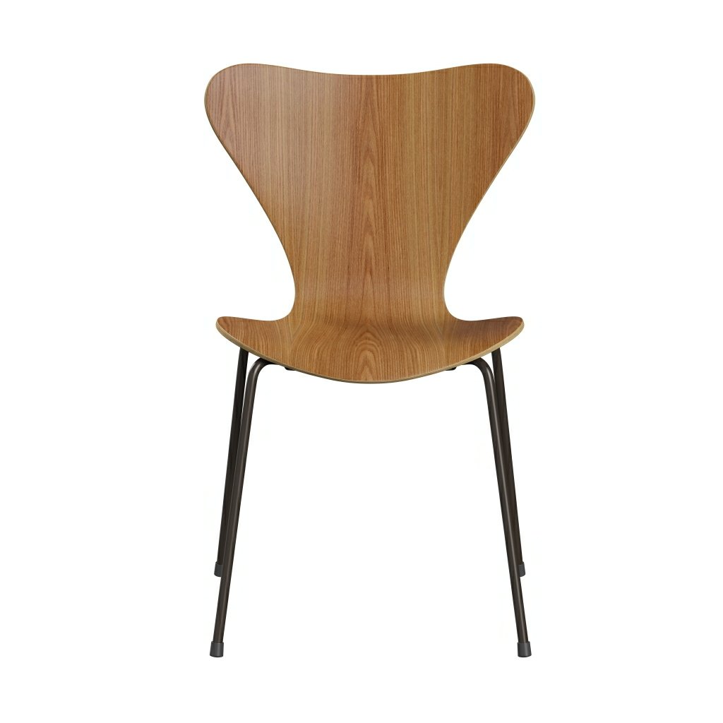 Fritz Hansen 3107 Židle Unuppolstered, Brown Bronz/Elm Veneer Natural