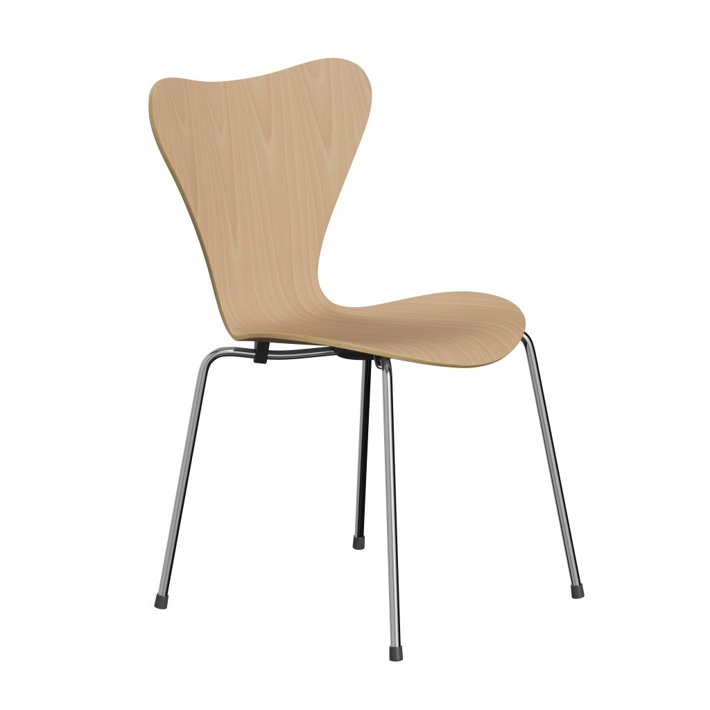 Fritz Hansen 3107 židle Unuppolstered, Chrome/Beech dýha přirozená