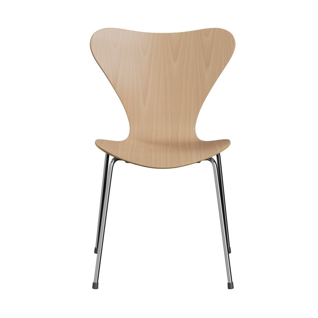 Fritz Hansen 3107 židle Unuppolstered, Chrome/Beech dýha přirozená