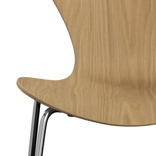 Židle Fritz Hansen 3107 Unuppontered, Chrome/Oak Veneer Natural