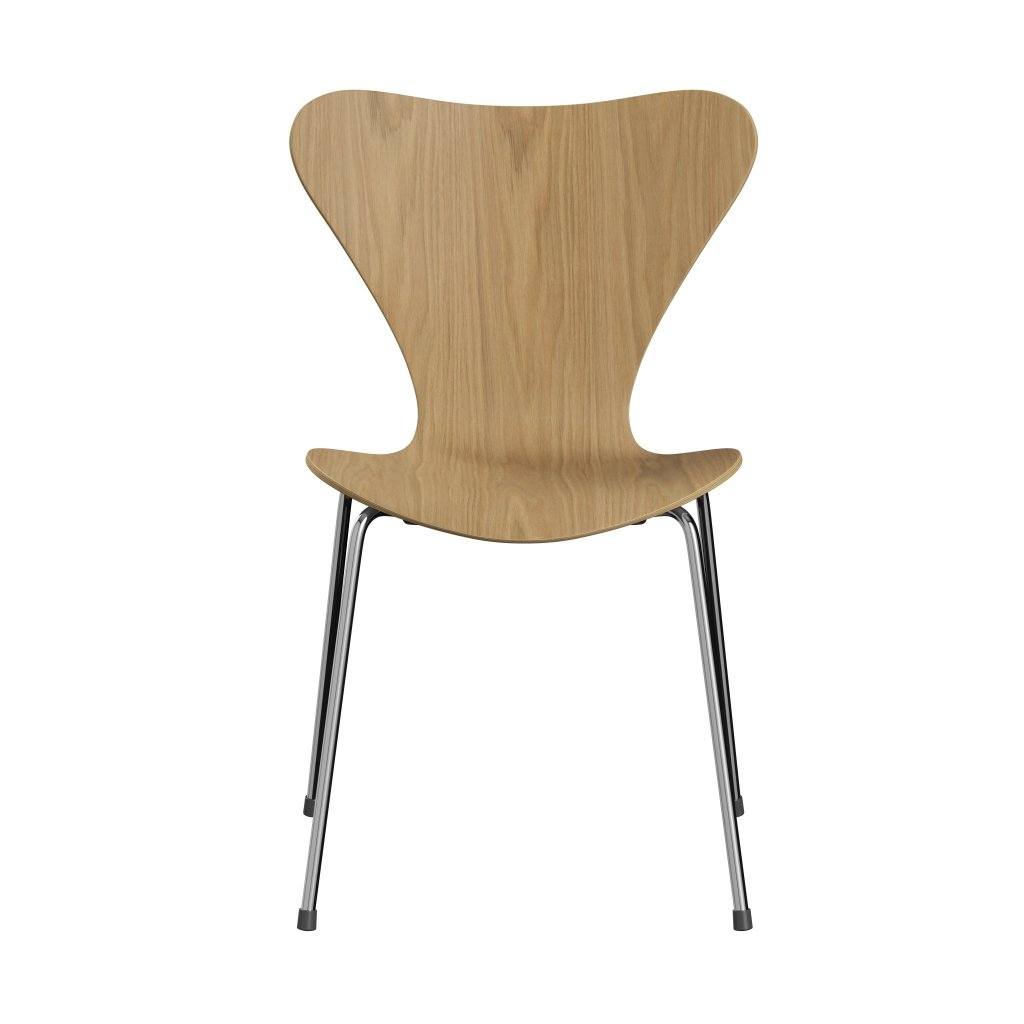 Židle Fritz Hansen 3107 Unuppontered, Chrome/Oak Veneer Natural