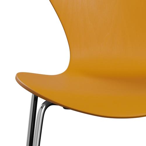 Židle Fritz Hansen 3107 Unuppolstered, Chrome/Dared Ash Burnt Yellow