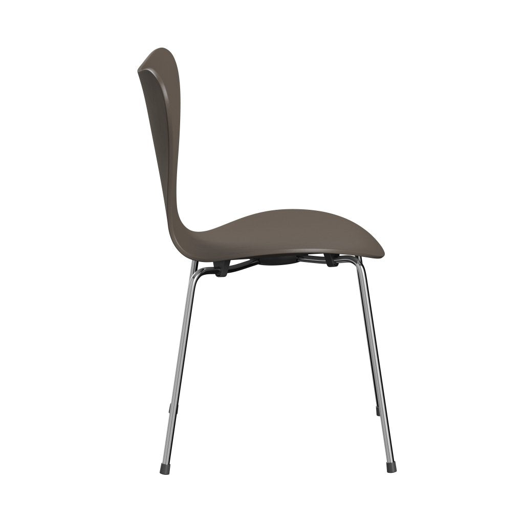 Židle Fritz Hansen 3107 Unuppered, Chrome/Colored Ash Deep Clay