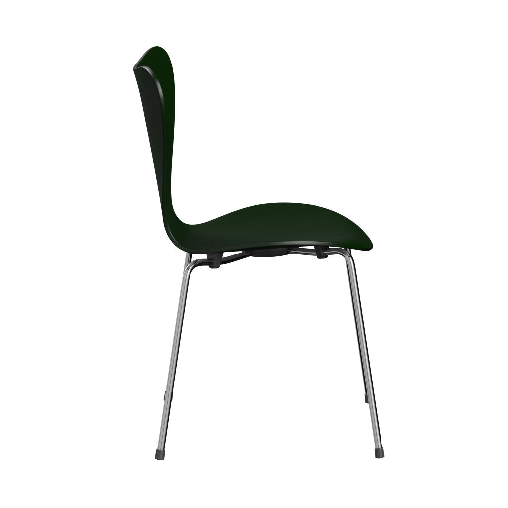 Židle Fritz Hansen 3107 Unuppolstered, Chrome/Dyed Ash Evergreen