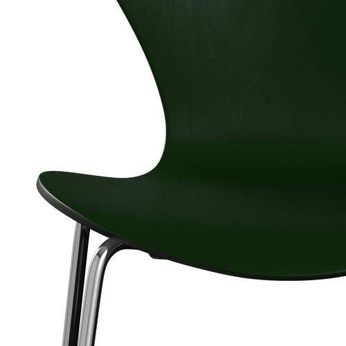 Židle Fritz Hansen 3107 Unuppolstered, Chrome/Dyed Ash Evergreen