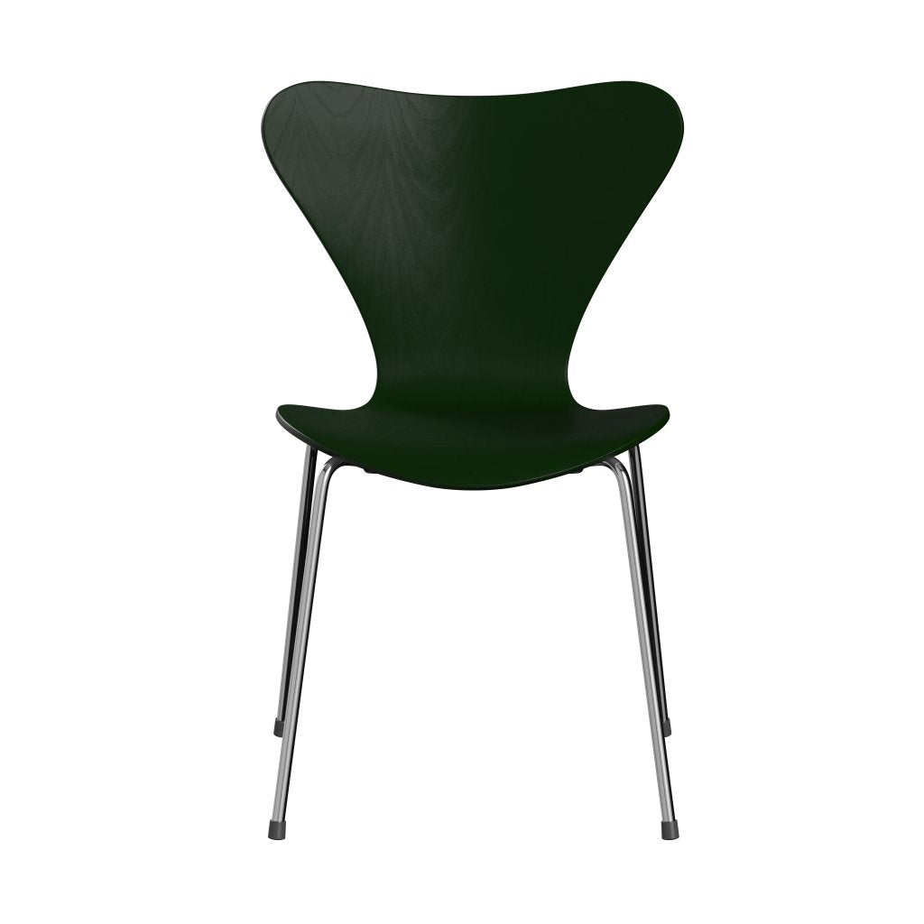 Židle Fritz Hansen 3107 Unuppolstered, Chrome/Dyed Ash Evergreen