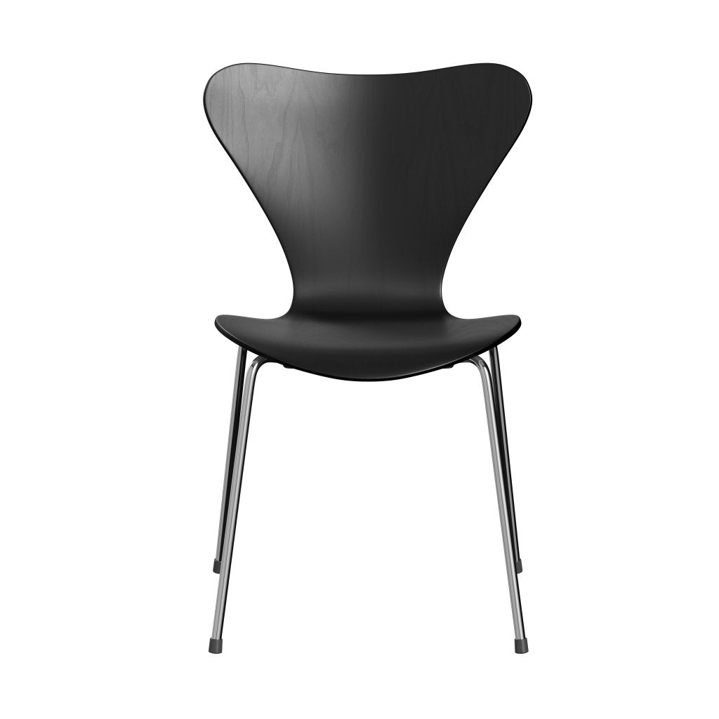 Fritz Hansen 3107 židle Unuppolstered, Chrome/Black Ash Black