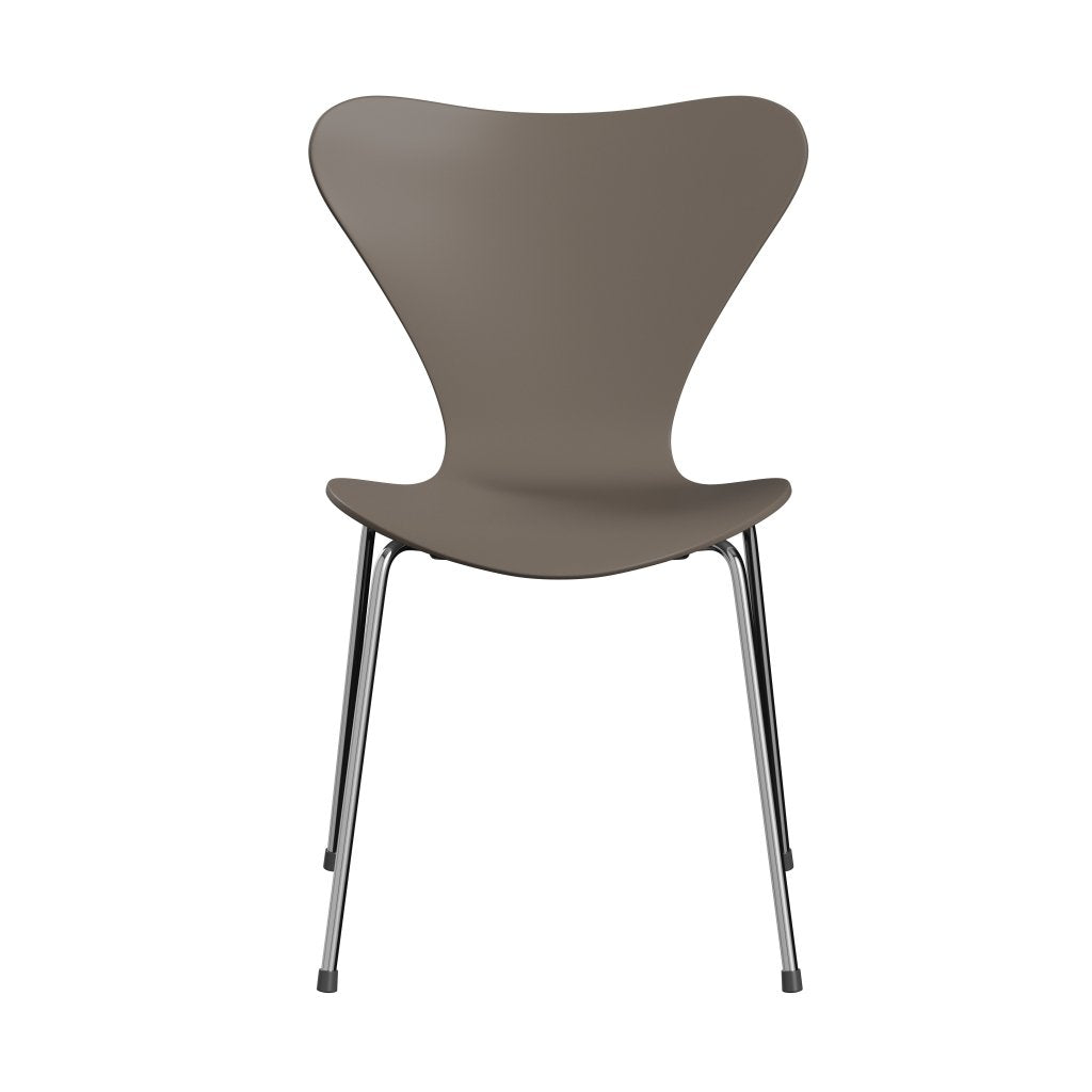 Židle Fritz Hansen 3107 Unuppered, Chrome/Lacquered Deep Clay